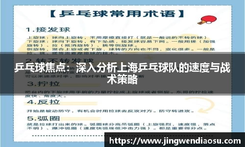 乒乓球焦点：深入分析上海乒乓球队的速度与战术策略